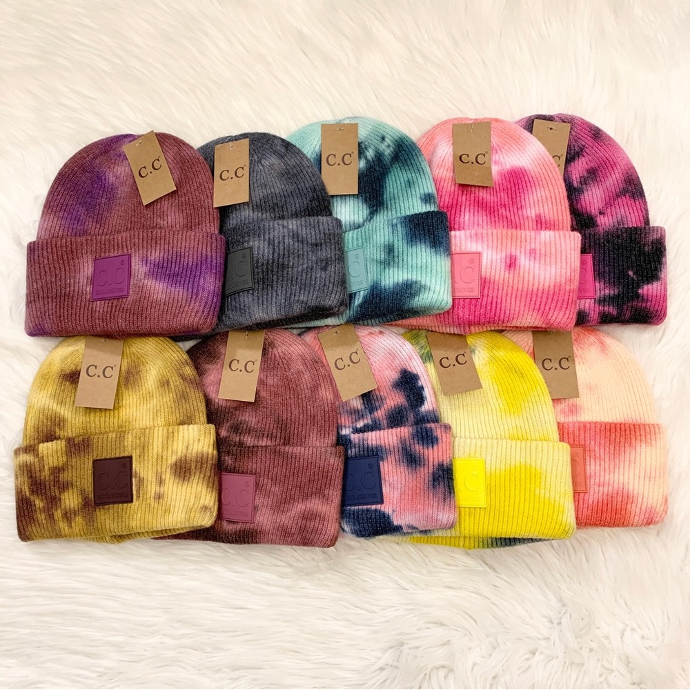C.C Beanies Tie-Dye Cuffed Beanie for Adults, Winter Hats, Premium Warm Hat